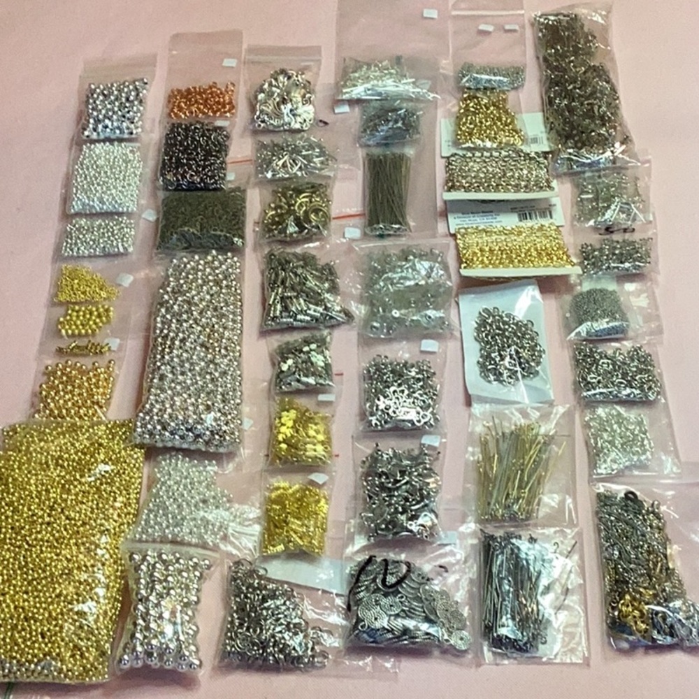 Lot #53 Jewelry Making Spacer Beads & Findings by the Hundreds